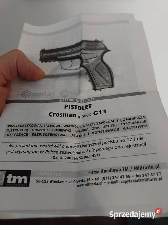 Pistolet gazowy Crosman C11 60 naboi CO2 700 kul śląskie Poręba