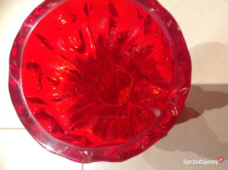Czerwony Wazon INGRID GLASS Szkło Kryształowe Nowa Sól