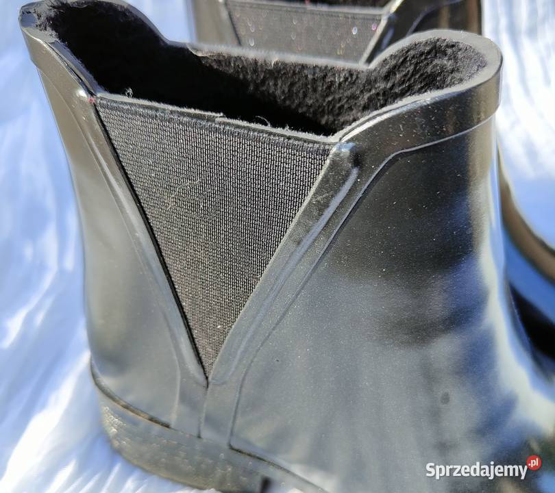 Czarne buty kalosze 39 Oysho na obcasie Szczecin