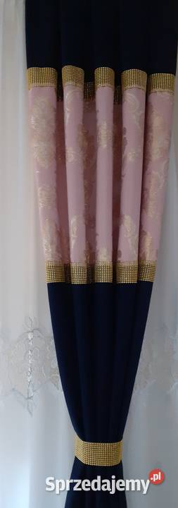 Zasłony ze złotym ornamentem wielokolorowy Mława