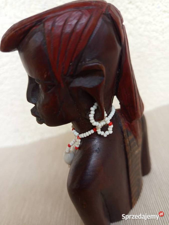 Afrykańska drewniana figurka rzeźba Popiersie Warszawa sprzedam