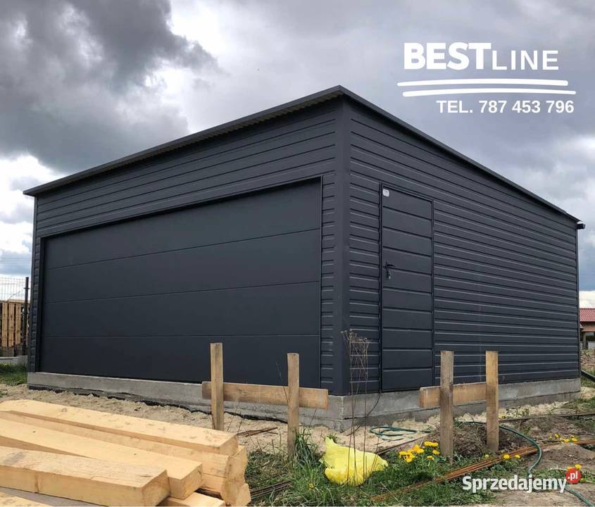Nowoczesny garaż blaszany z bramą segmentową w 36m2 Łódź sprzedam