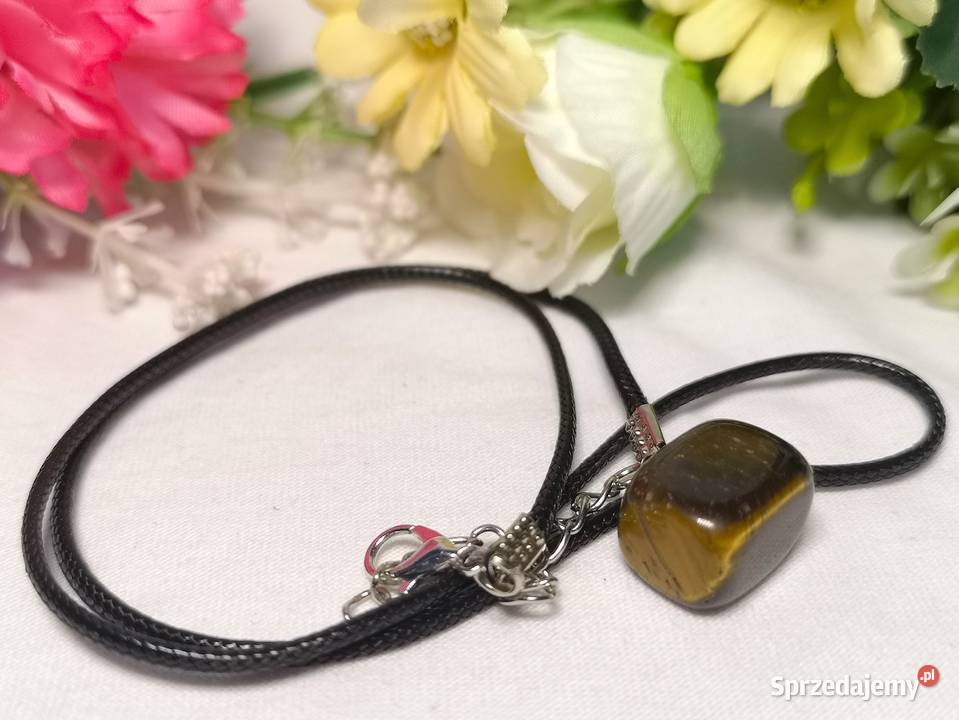 Naszyjnik z naturalnym kamieniem tygrysie oko Biżuteria Kielce