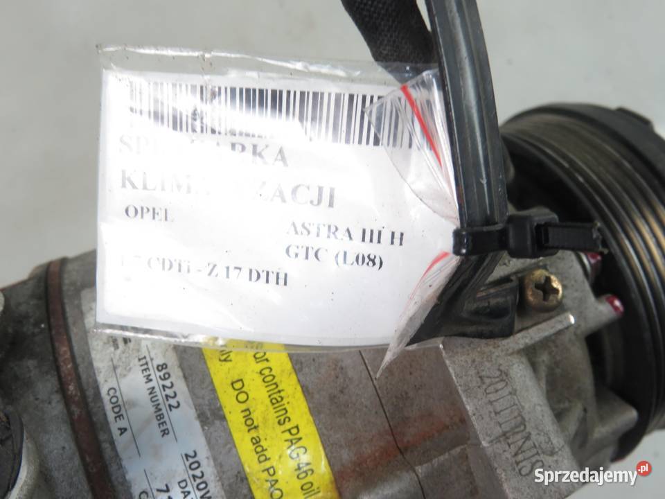 KOMPRESOR KLIMATYZACJI OPEL ASTRA III H GTC 17 osobowe małopolskie