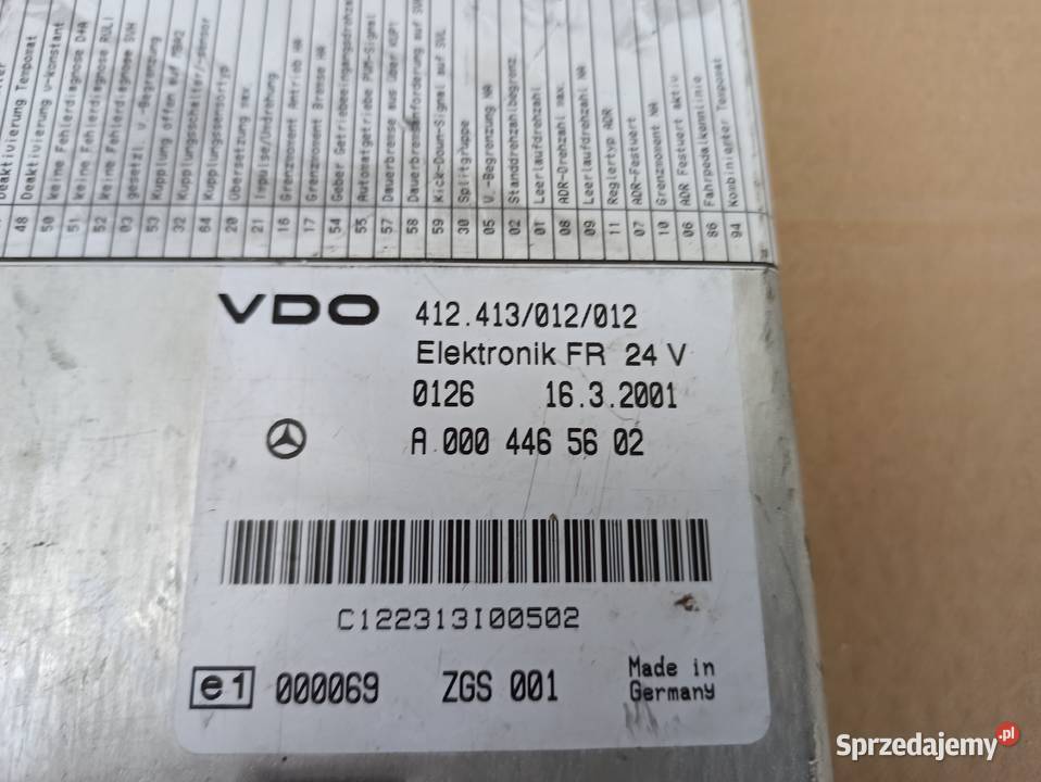 MERCEDES ACTROS KOMPUTER STROWNIK FR VDO Bieleń sprzedam