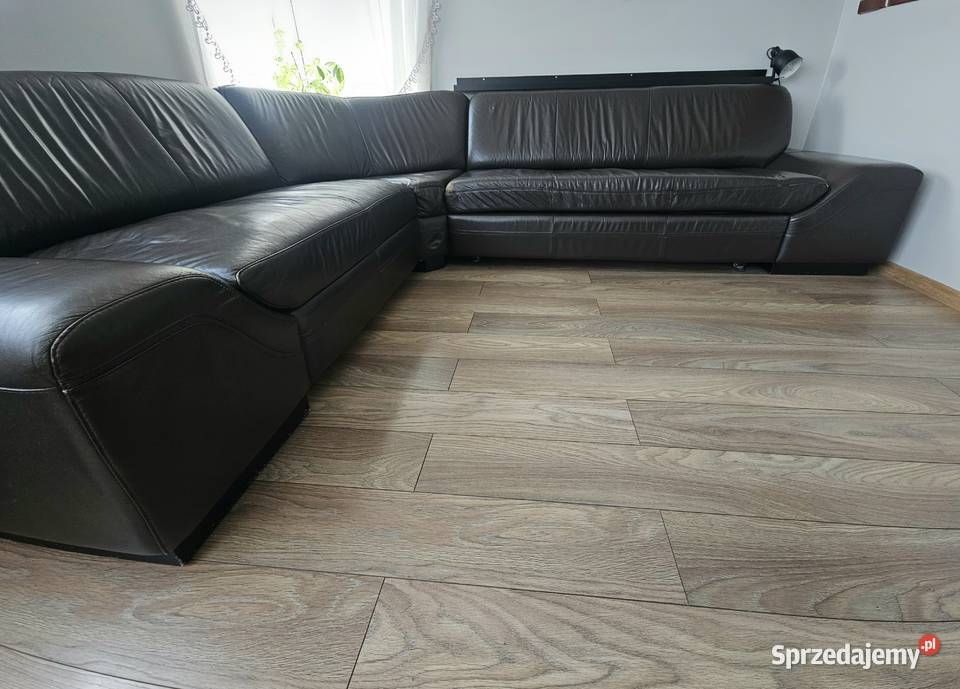 Narożnik 240x280 duży skóra naturalna spania 280cm Sofy i kanapy Pruszcz Gdański