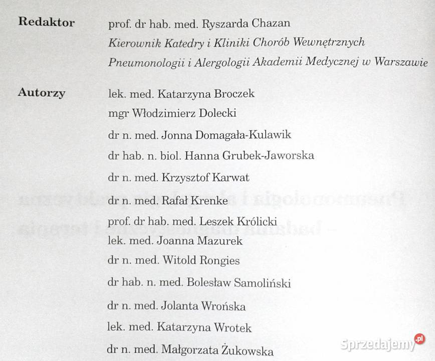 Pneumonologia i alergologia praktyczna Ryszarda Pozostałe