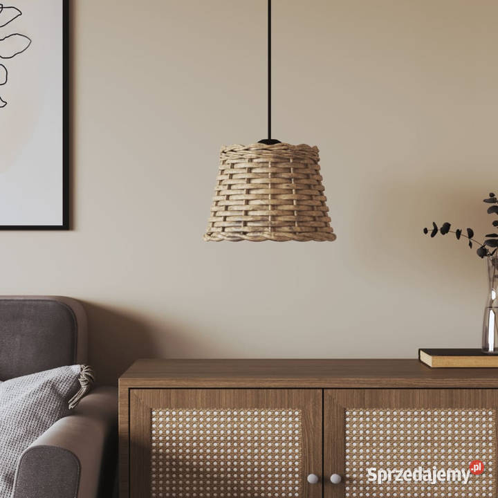 Klosz do lampy wiszącej brązowy 20x15 wiklina Warszawa