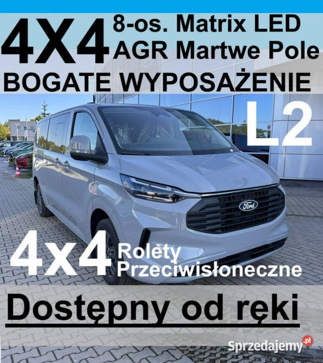 Ford Transit Custom 8os 4x4 A170 Rolety Zarejestrowany w Polsce zachodniopomorskie Szczecinek