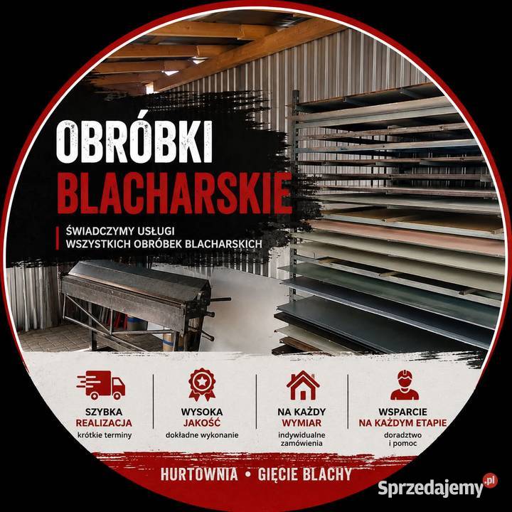 Obróbki blacharskie na wymiar Gięcie blachy łódzkie sprzedam