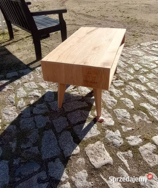 Stolik kawowy lite drewno dębowe 97cm Postolice