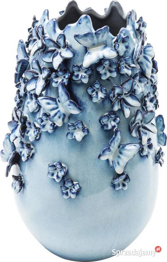 Wazon Butterflies Ceramika 23X36 Jasnoniebieski Brzozów