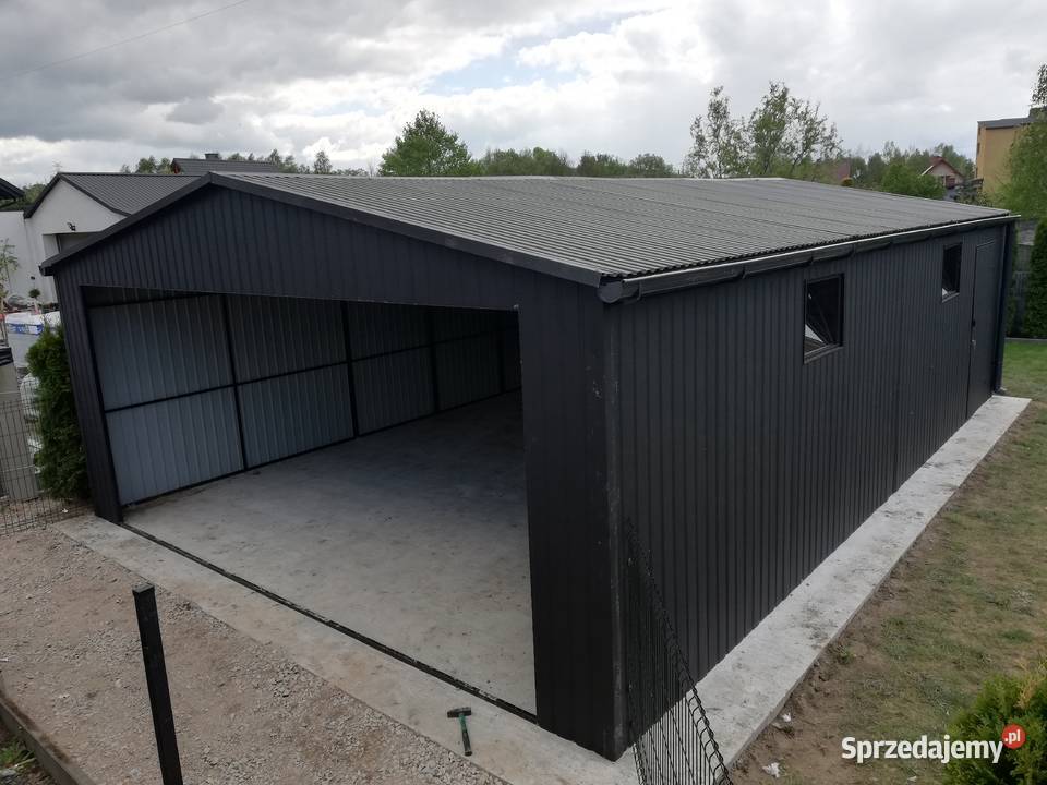 92AA Garaż Blaszany 8x5 GRAFITOWY Garaże Kołobrzeg