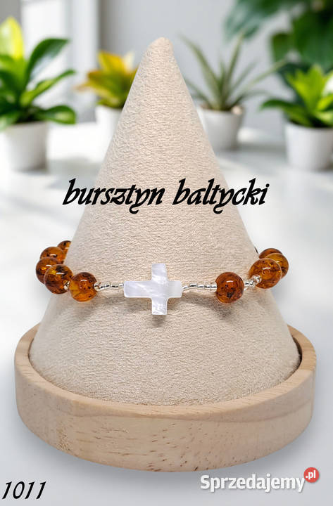 Bransoletka różaniec dziesiątka różańca BURSZTYN