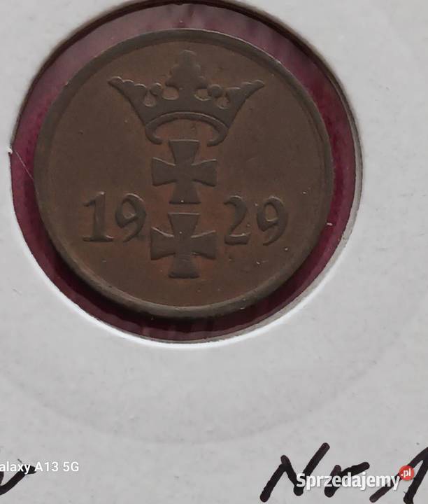 1 Fenig Wolne Miasto Gdańsk 1929 r 1 najniższy Numizmatyka Konin