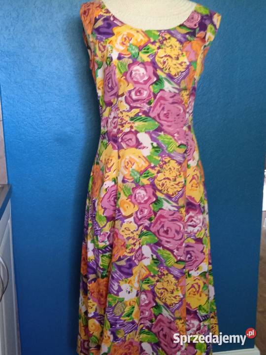 KOLOROWA LETNIA SUKIENECZKA ROZKLOSZOWANA r 40 Piła