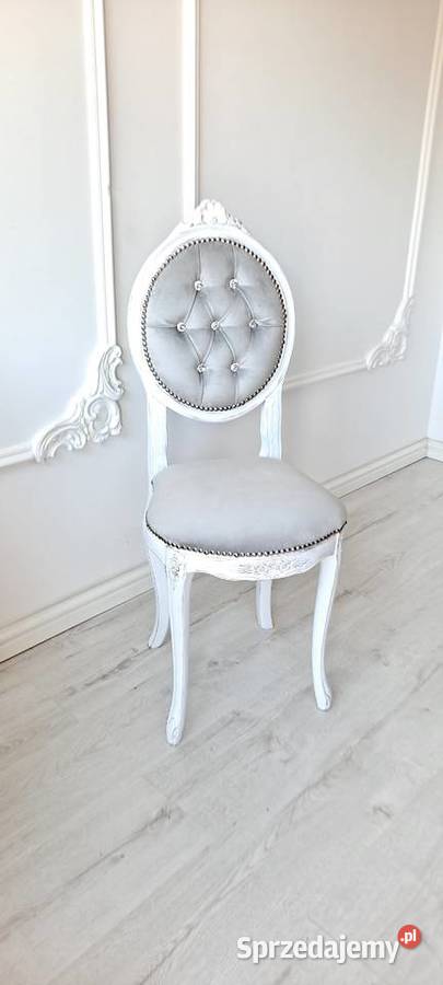 Stylowe krzesło krysztalki Schabby Chic Ludwik 98cm Szczecin