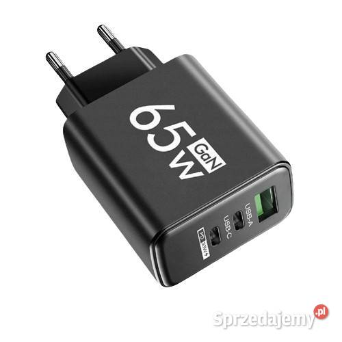 SZYBKA ŁADOWARKA SIECIOWA GaN 65W USBA i USBC sprzedam