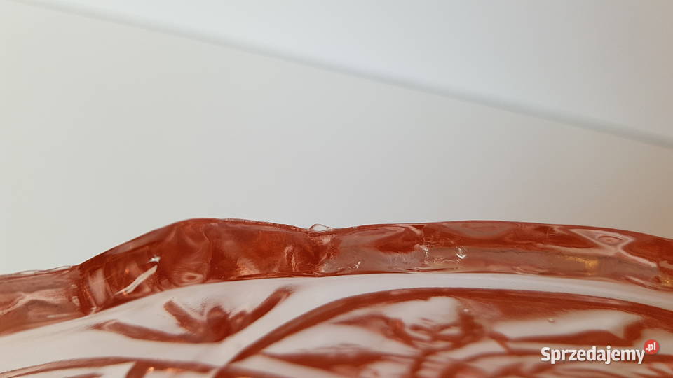 Żardiniera z różą 2 Ząbkowice kolorowe szkło PRL śląskie sprzedam