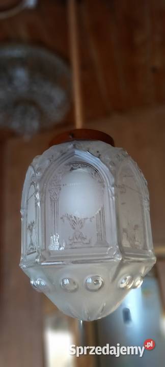 Lampa wisząca dekoracyjnie trawione szkło Skierniewice sprzedam