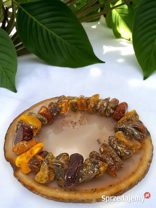 Bransoletka BURSZTYN bałtycki bryłki cytryna Warszawa