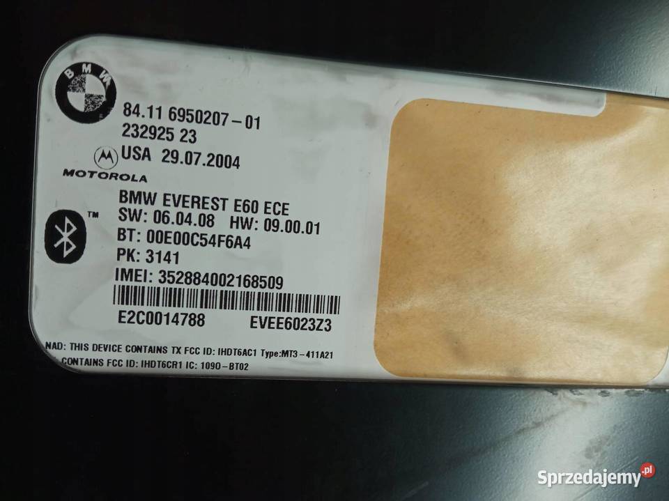 MODUŁ BLUETOOTH 6950207 Bmw Seria 5 V 20032010 osobowe Komputery