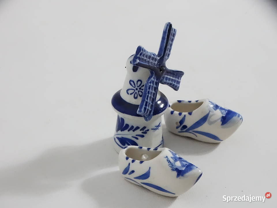 Ceramiczny komplet pamiątkowy z Holandii Wiatrak Biłgoraj sprzedam