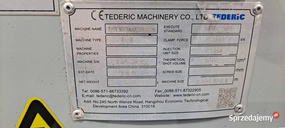 Wtryskarka Tederic D450 robot łódzkie Łowicz