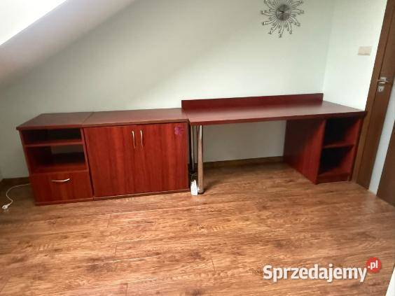 Zestaw biurko z kontenerem dwie szafki z grubym Leszno