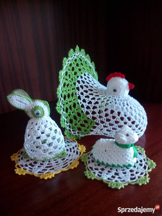 Kurka jajka koszyczek na szydełku Wielkanoc łódzkie Zgierz