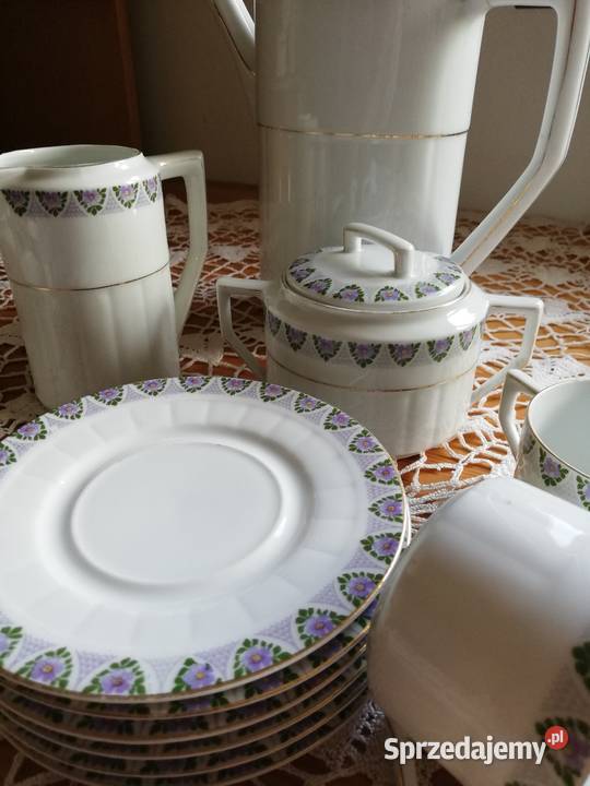 Zestaw starej sygnowanej porcelany małopolskie Ropa