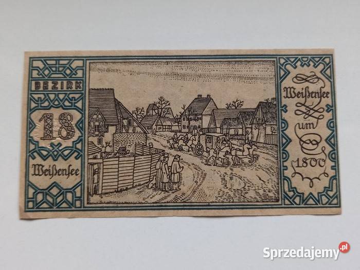 Trzy banknoty 50 Pfennig 1921 r miasta Berlin zachodniopomorskie Koszalin