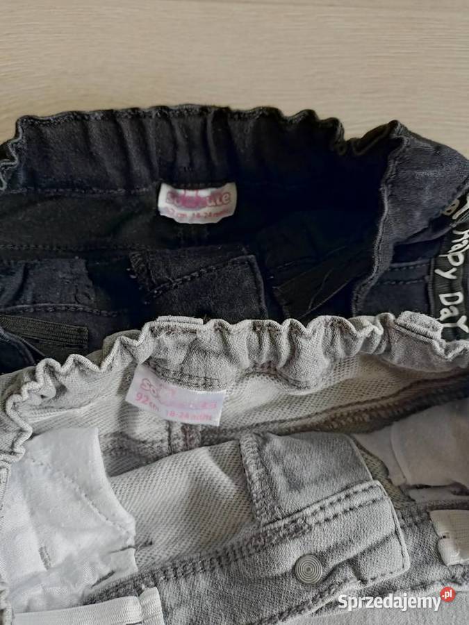 Spodnie jeansowe dziewczęce szare i czarne 92 Płock sprzedam