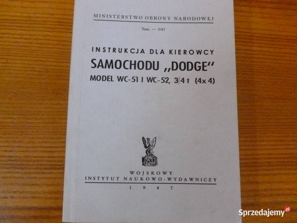 Dodge WC 52 Instrukcja plus książki Mława