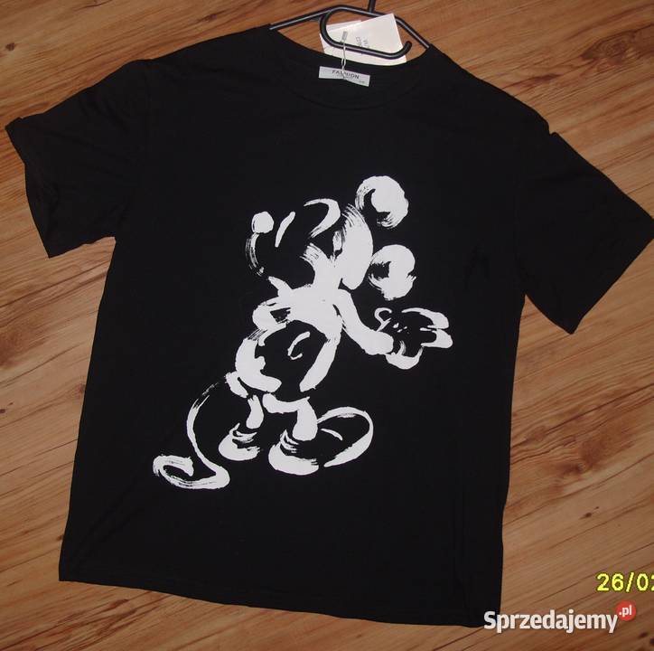 tshirt czarny z Myszką MIKI r SML FASHONBEST biały