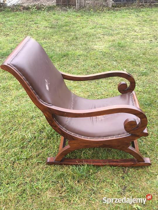 Fotel bujany retro skóra