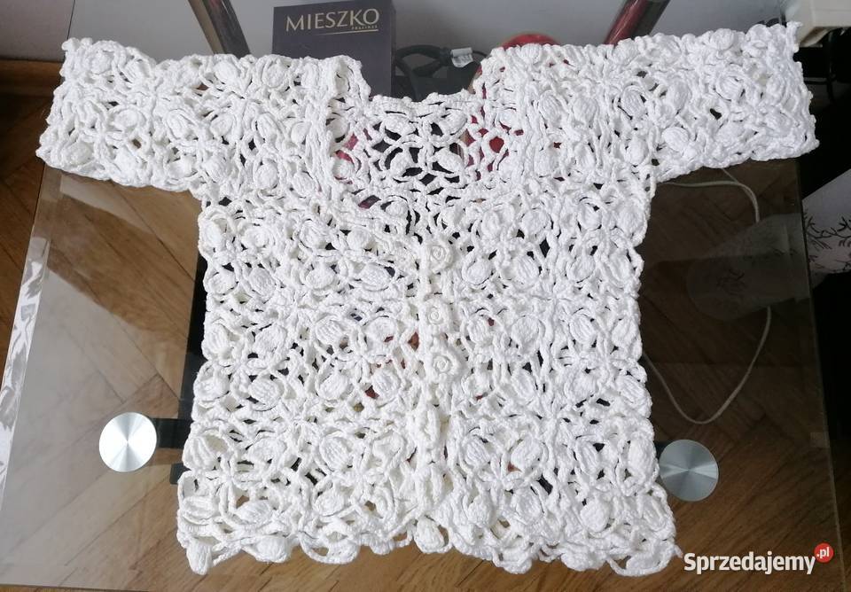 NOWY BIAŁY AŻUROWY KRÓTKI TOP BLUZECZKA SZYDEŁKO Łódź sprzedam