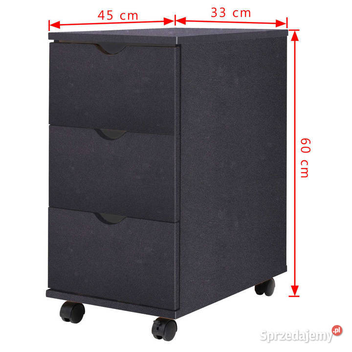 Szafka z szufladami 33 x 45 x 60 czarna WM245726