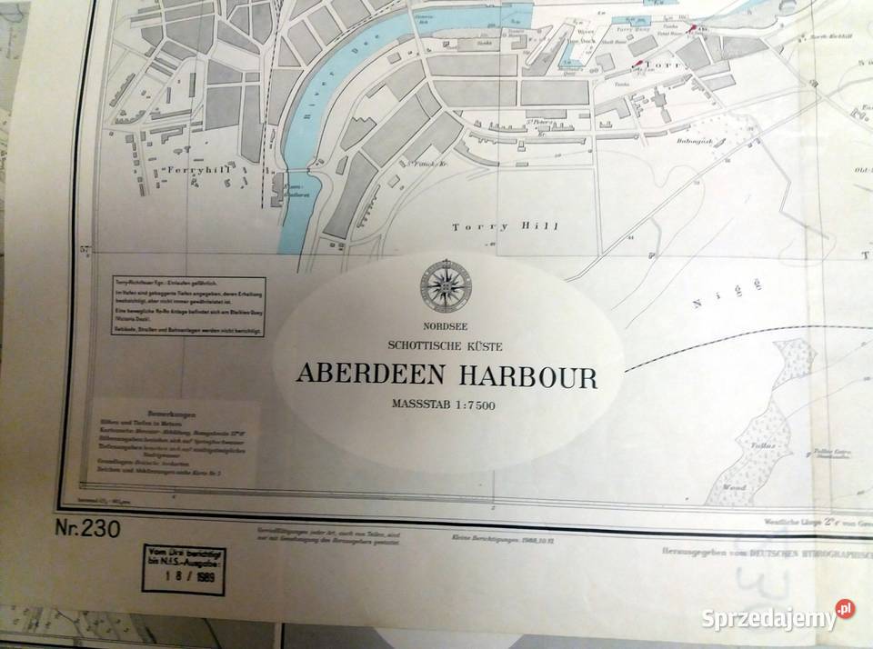 Mapa morska NIEMIECKA Aberdeen Harbour 10ed1981 Piaseczno sprzedam