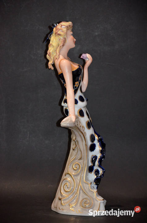 Porcelana Roceram figurka PAULA kobalt ok 41 Środa Wielkopolska