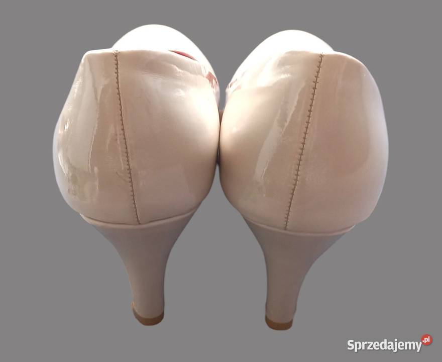 Klasyczne eleganckie ecri szpilki SDS 37 skóra Chrzanów sprzedam