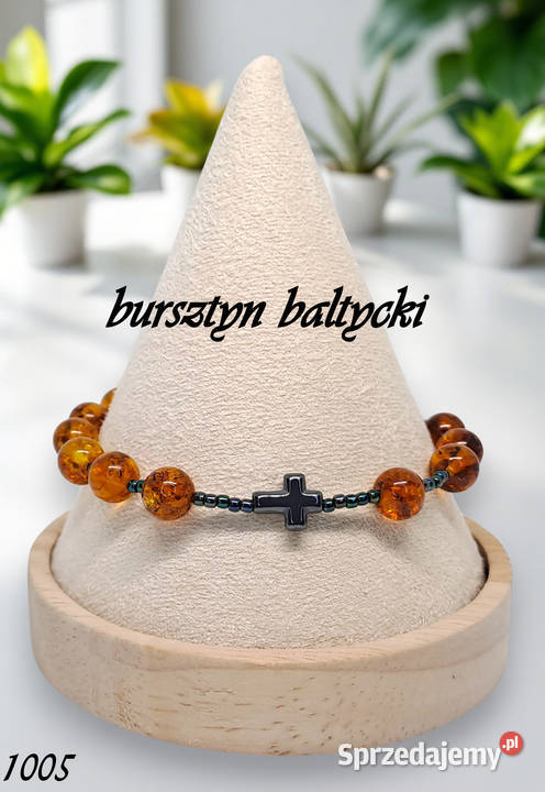 Bransoletka różaniec dziesiątka różańca BURSZTYN Warszawa