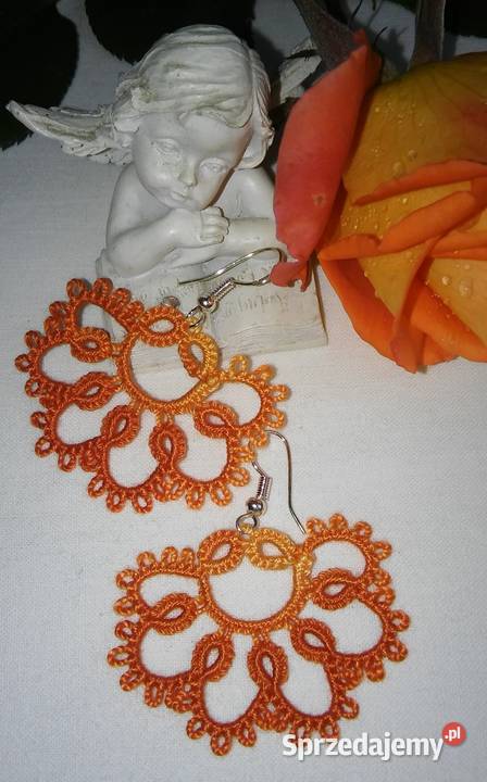 Kolczyki frywolitkowe Wiśniowa