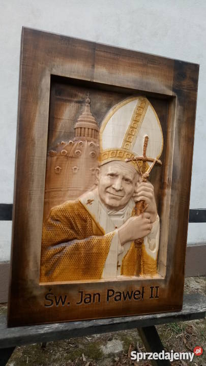 PapiezJan Pawel IIPlaskorzezbaDrewno Radymno sprzedam