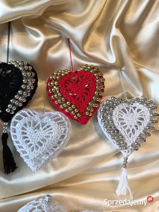 Serduszka wykonane na szydełku Lublin