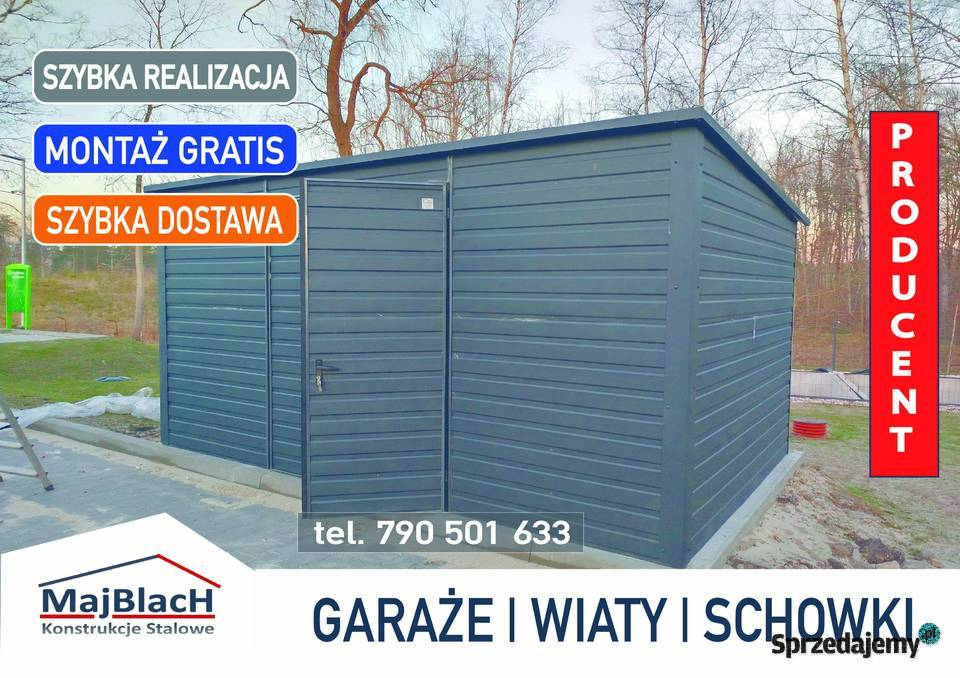 Wiata ogrodowa GARAŻ BLASZANY Domek Magazyn