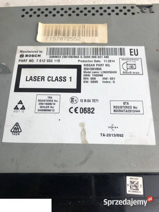 Nissan Juke 2015 lift radio nawigacja osobowe Kozubszczyzna