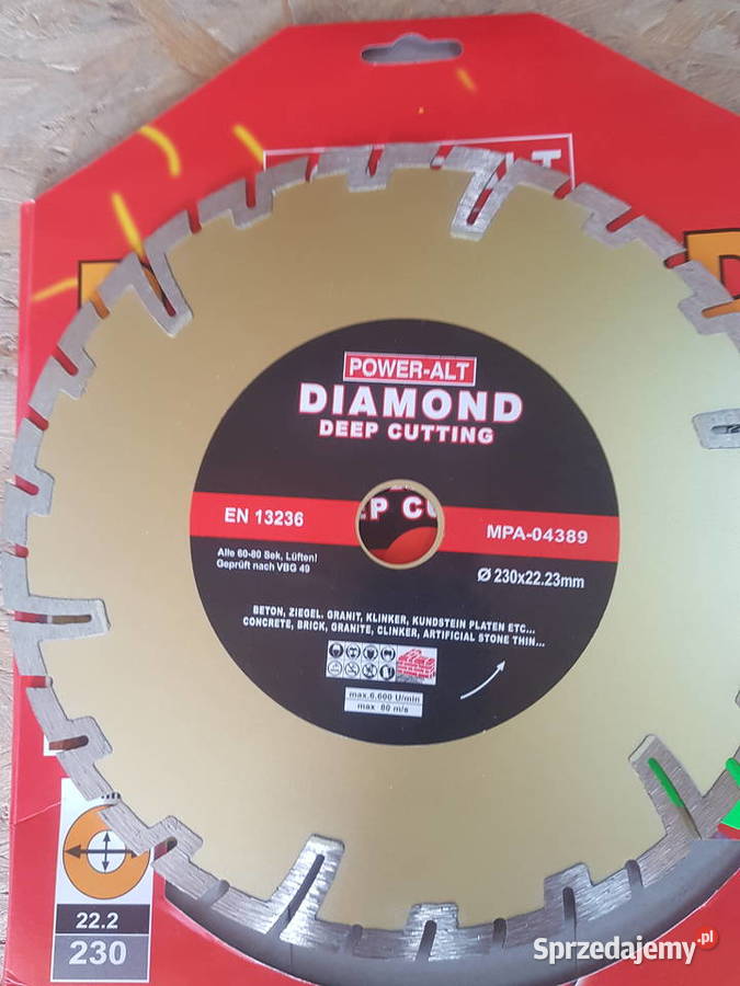 TARCZA DIAMENTOWA DO CIĘCIA 230 mm betonu złota Głogowa sprzedam