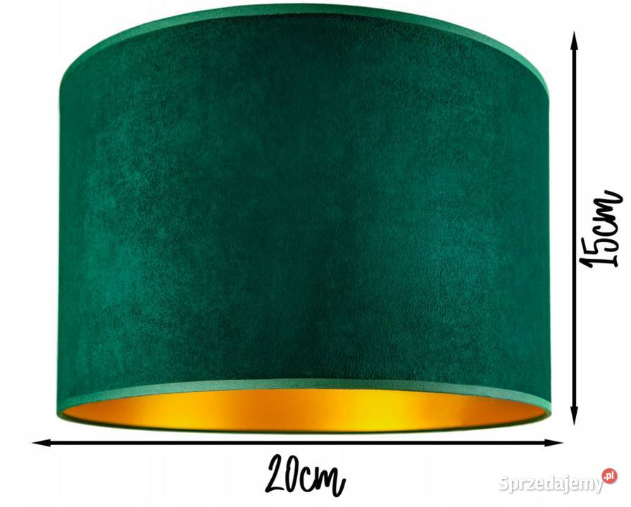 LAMPKA NOCNA BIURKOWA ZŁOTA ABAŻUR LOFT zielona