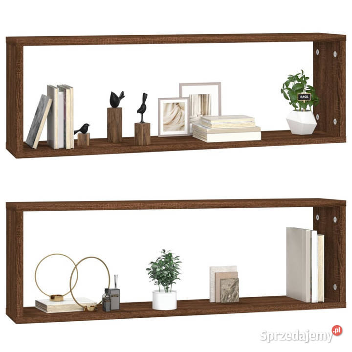 Półki ścienne 2 brązowy dąb 80x15x265 WM815921 Warszawa sprzedam